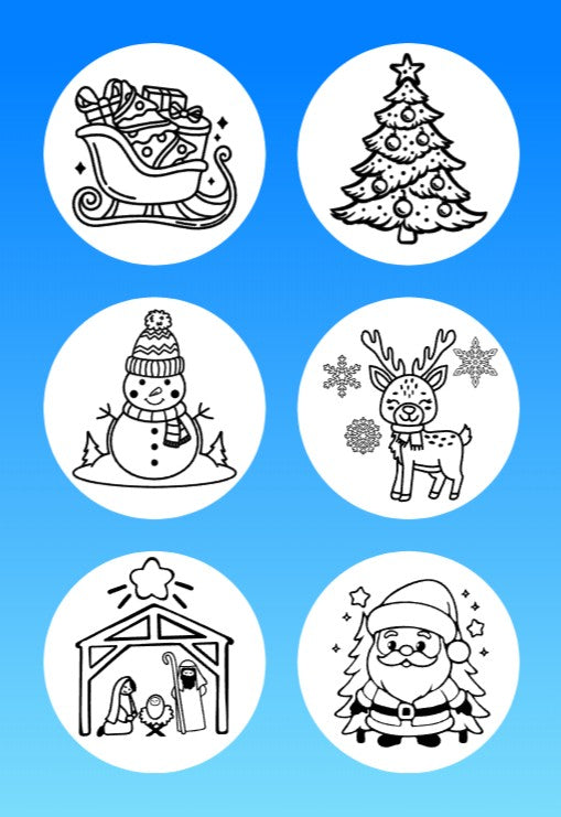 "COLOR MY JOURNEY" WINTER & CHRISTMAS - 6 PATCH SET OF LIBRE 3 OR MEDTRONIC INSTINCT OVERLAYS WITH CUT-OUTS