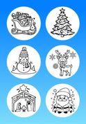 "COLOR MY JOURNEY" WINTER & CHRISTMAS - 6 PATCH SET OF LIBRE 3 OR MEDTRONIC INSTINCT OVERLAYS WITH CUT-OUTS