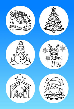 "COLOR MY JOURNEY" WINTER & CHRISTMAS - 6 PATCH SET OF LIBRE 3 OR MEDTRONIC INSTINCT OVERLAYS WITH CUT-OUTS