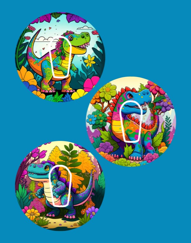 SUGAR PATCH BRIGHTS DINOSAURS 3 PATCH SET