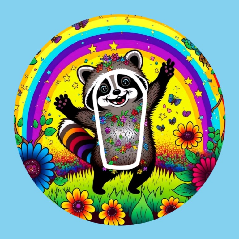 SUGAR PATCH BRIGHTS RACCOON DRESSED IN FLOWERS PATCH
