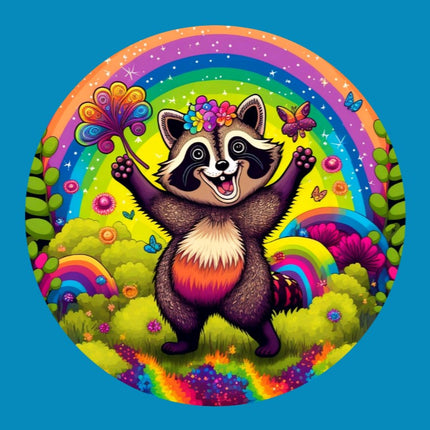 SUGAR PATCH BRIGHTS RACCOON IN RAINBOWS PATCH