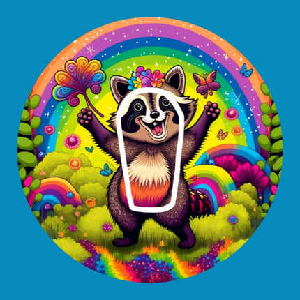 SUGAR PATCH BRIGHTS RACCOON IN RAINBOWS PATCH