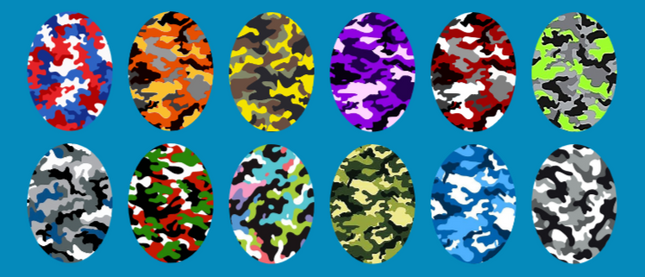 CAMO ASSORTED OVAL 12 PATCH SET