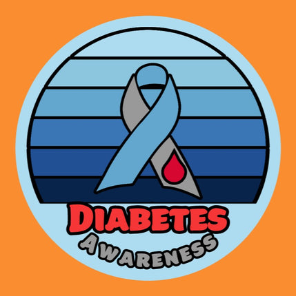 DIABETES AWARENESS GRADIENT RIBBON CIRCULAR PATCH