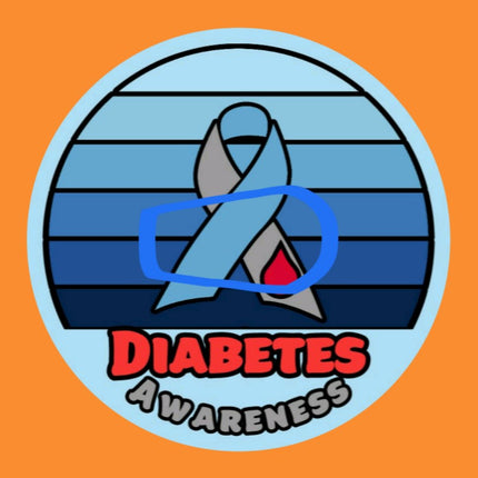 DIABETES AWARENESS GRADIENT RIBBON CIRCULAR PATCH