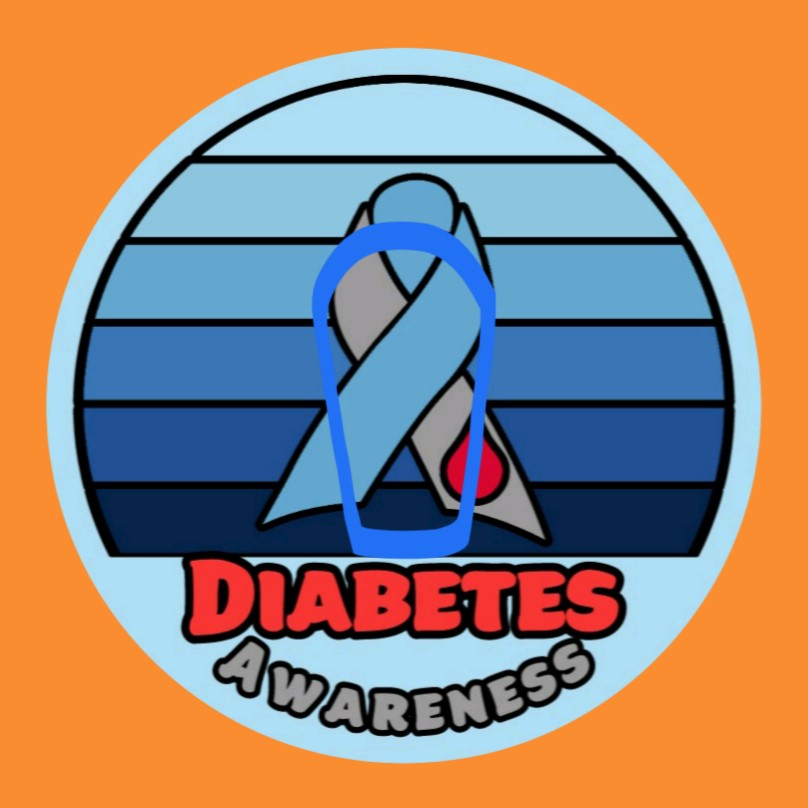 DIABETES AWARENESS GRADIENT RIBBON CIRCULAR PATCH