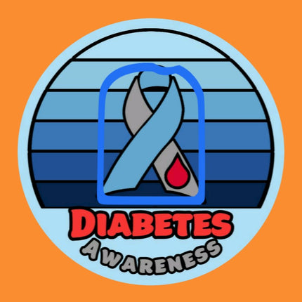 DIABETES AWARENESS GRADIENT RIBBON CIRCULAR PATCH