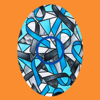 STAINED GLASS DIABETES AWARENESS RIBBONS OVAL PATCH