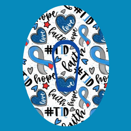 FAITH HOPE & T1D (TYPE ONE DIABETES) OVAL PATCH
