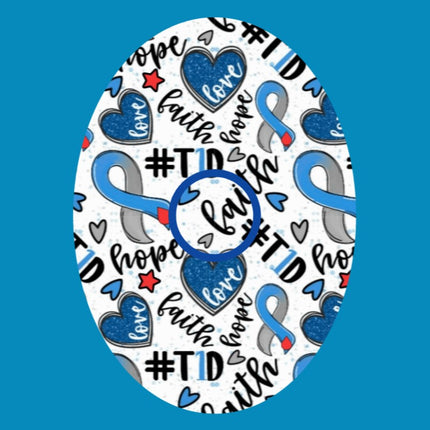 FAITH HOPE & T1D (TYPE ONE DIABETES) OVAL PATCH