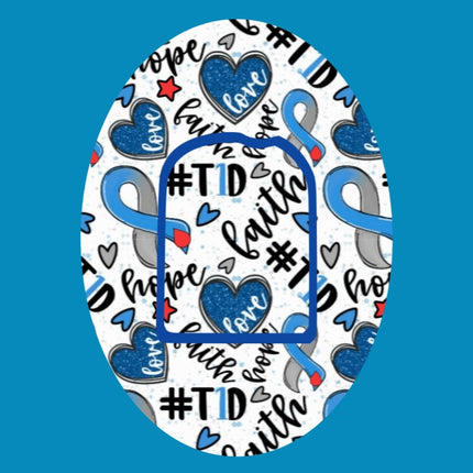 FAITH HOPE & T1D (TYPE ONE DIABETES) OVAL PATCH