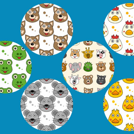 FUNNY FACE ANIMALS CIRCULAR 9 PATCH SET