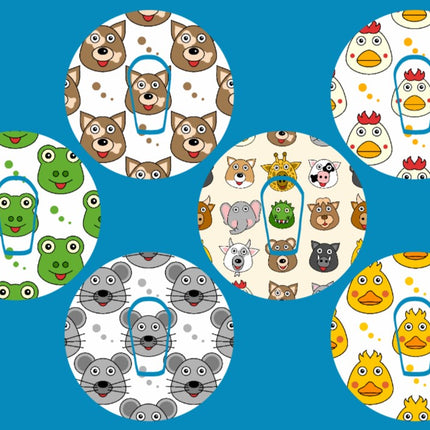 FUNNY FACE ANIMALS CIRCULAR 9 PATCH SET
