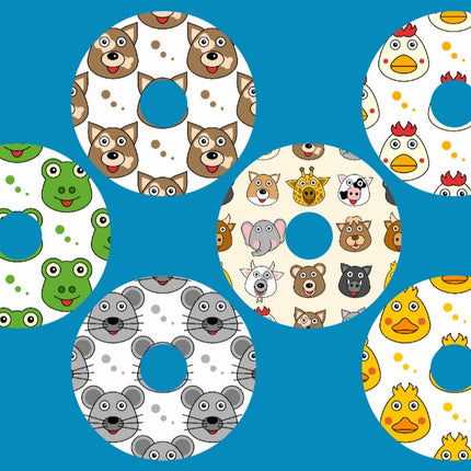 FUNNY FACE ANIMALS CIRCULAR 9 PATCH SET