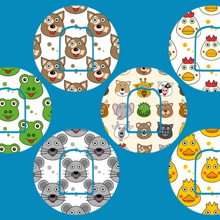 FUNNY FACE ANIMALS CIRCULAR 9 PATCH SET