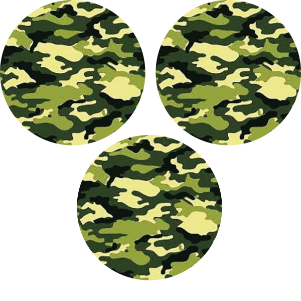 Green Camo Circle - 3 Pack (same device cut-out)