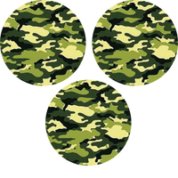 Green Camo Circle - 3 Pack (same device cut-out)