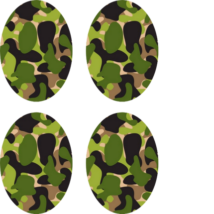 Green Camo Oval - 4 pack (same device cut-out)