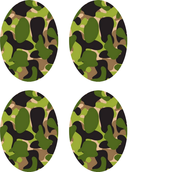Green Camo Oval - 4 pack (same device cut-out)