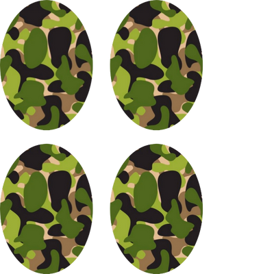 Green Camo Oval - 4 pack (same device cut-out)