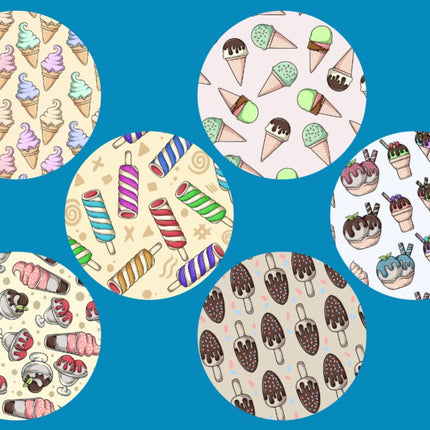 ICE CREAM STORE CIRCULAR 6 PATCH SET