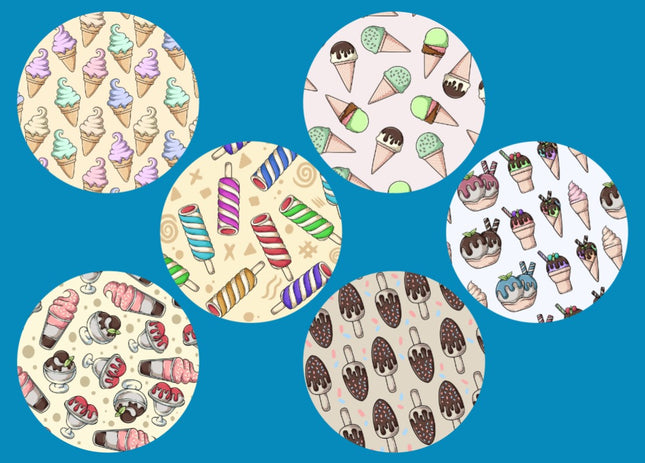 ICE CREAM STORE CIRCULAR 6 PATCH SET