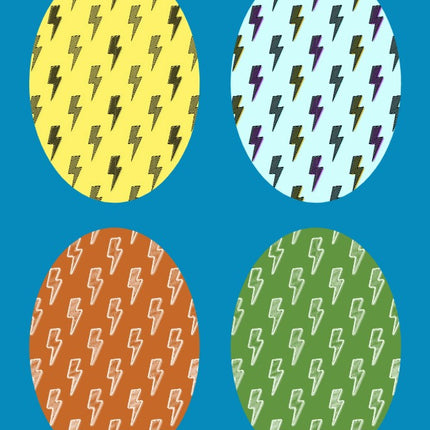 LIGHTNING BOLTS OVAL 4 PATCH SET