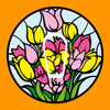 TULIPS OF THE VALLEY CIRCULAR PATCH