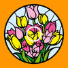 TULIPS OF THE VALLEY CIRCULAR PATCH