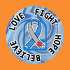 LOVE FIGHT HOPE BELIEVE DIABETES AWARENESS RIBBON CIRCULAR PATCH