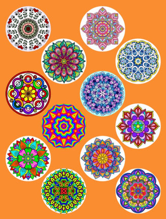 MANDALA ASSORTED CIRCULAR 12 PATCH SET