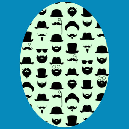 MUSTACHE & BEARD OVAL PATCH