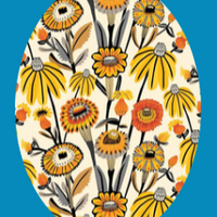 FALL DAISIES - OVAL