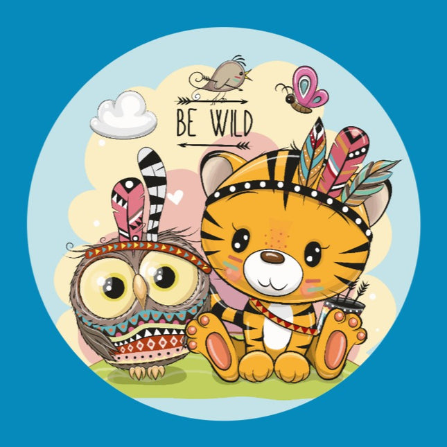 OWL & TIGER "BE WILD" CIRCULAR PATCH