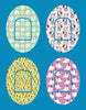 PARTY HATS, HEDGEHOGS, UNICORN-SEAHORSES & NARWHALS OVAL 4 PATCH SET