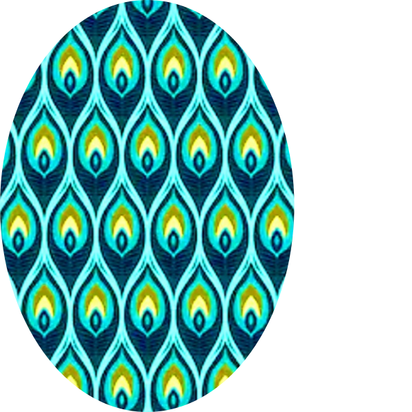 Peacock Pattern Oval