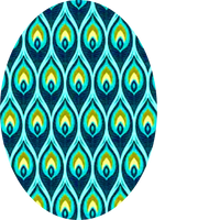 Peacock Pattern Oval