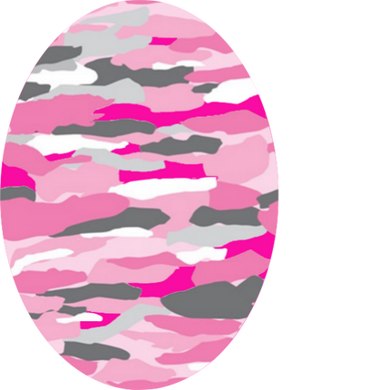 Pink Wash Camo Oval