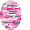 Pink Wash Camo Oval