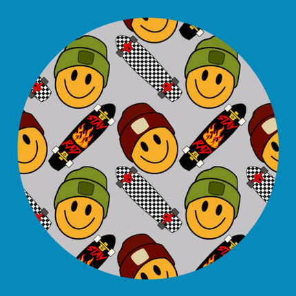 SKATERBOARD SMILEY PATCH
