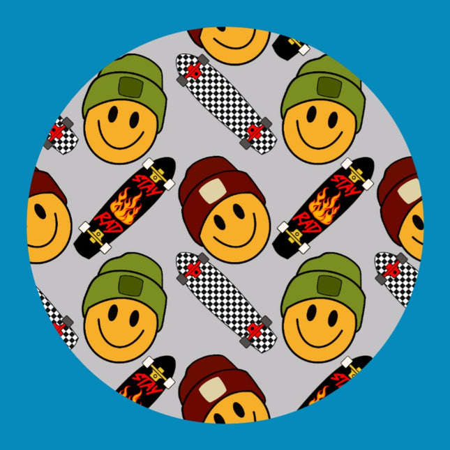 SKATERBOARD SMILEY PATCH