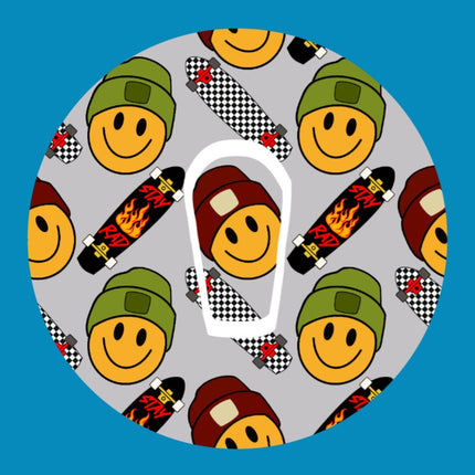 SKATERBOARD SMILEY PATCH