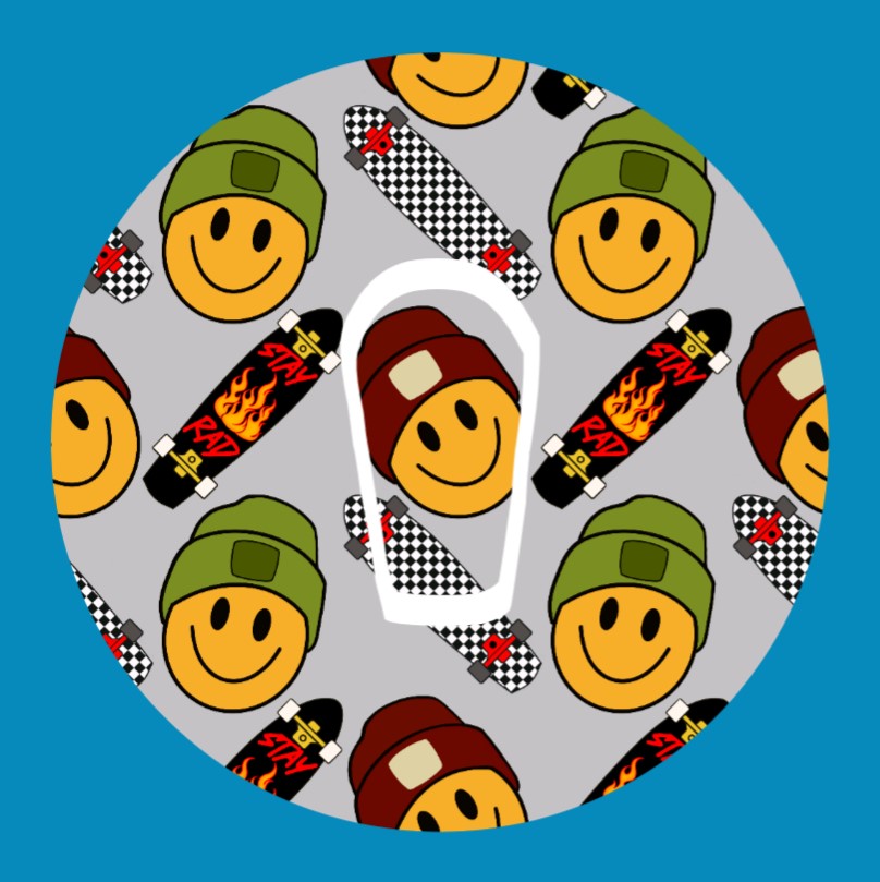 SKATERBOARD SMILEY PATCH