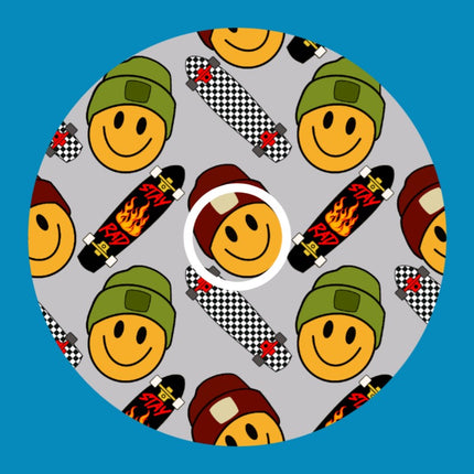SKATERBOARD SMILEY PATCH