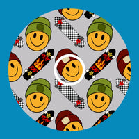 SKATERBOARD SMILEY PATCH
