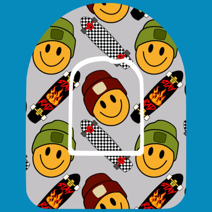 SKATERBOARD SMILEY PATCH