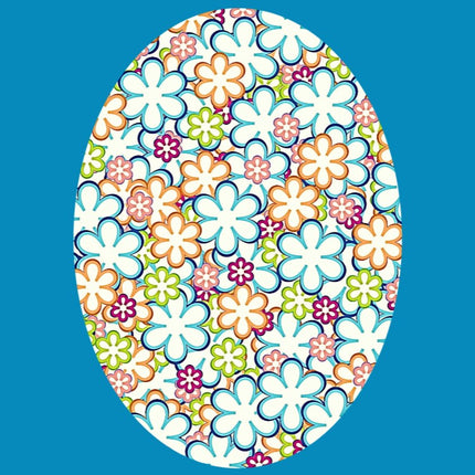SPRING RETRO DAISY PATTERN OVAL PATCH