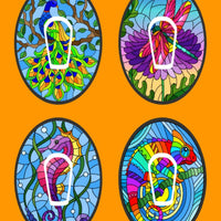 STAINED GLASS LIFE OVAL 4 PATCH SET