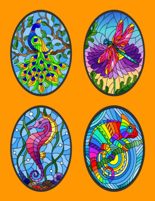 STAINED GLASS LIFE OVAL 4 PATCH SET